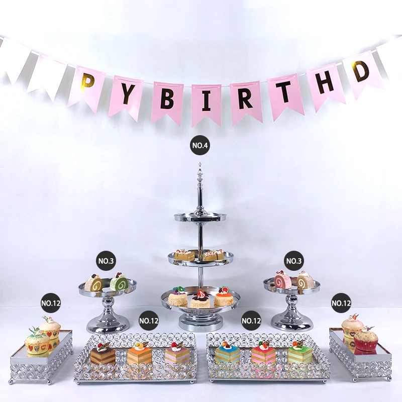 6-7pcs new hot High-quality Cake Stand Set silver Crystal Metal Cupcake decorations Dessert Pedestal Party Display cake tray
6-7pcs new hot High-quality Cake Stand Set silver Crystal Metal Cupcake decorations Dessert Pedestal Party Display cake tray