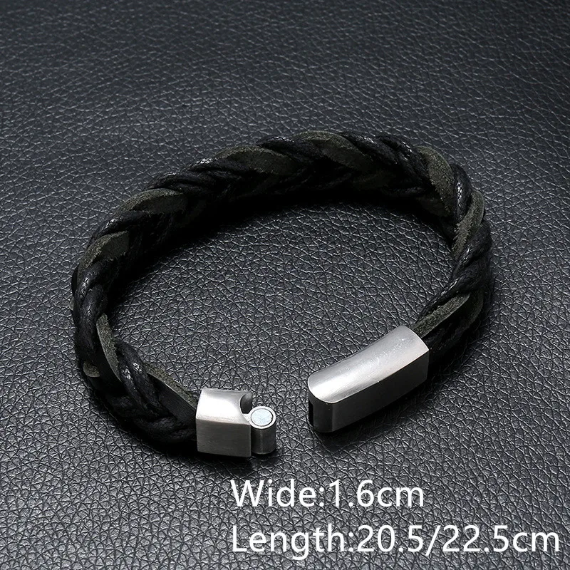 High Quality Men Braid Genuine Leather Wrap Wristband Cuff Magnetic Clasp Bracelet Stainless Steel Buckle Clasp Bracelet Jewelry
High Quality Men Braid Genuine Leather Wrap Wristband Cuff Magnetic Clasp Bracelet Stainless Steel Buckle Clasp Bracelet Jewelry