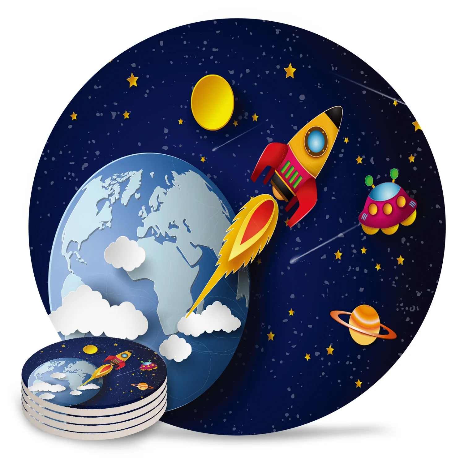 Universe Space Rocket Space Moon Planet Galaxy Placemat Ceramic Drink Coasters Table Decoration Absorbent Moisture
Universe Space Rocket Space Moon Planet Galaxy Placemat Ceramic Drink Coasters Table Decoration Absorbent Moisture