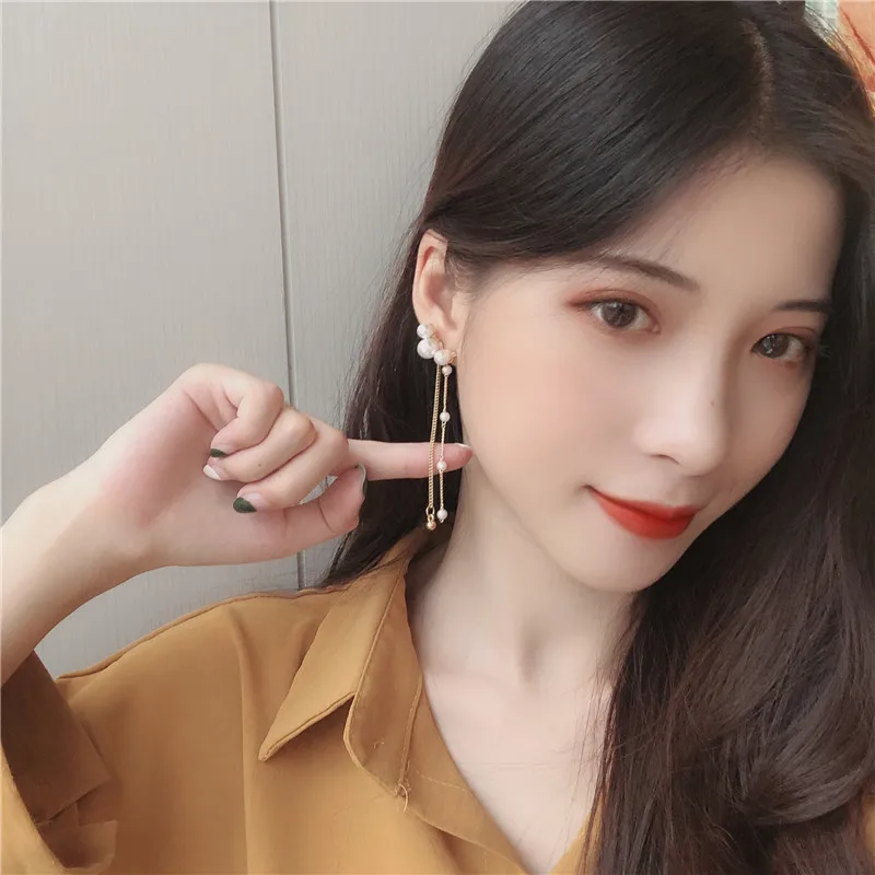 Shamir Long Tassels Of Pearl Earrings South Korea Design Light Sweet Luxury Joker Earrings Girl Jewelry Gifts 
Shamir Long Tassels Of Pearl Earrings South Korea Design Light Sweet Luxury Joker Earrings Girl Jewelry Gifts