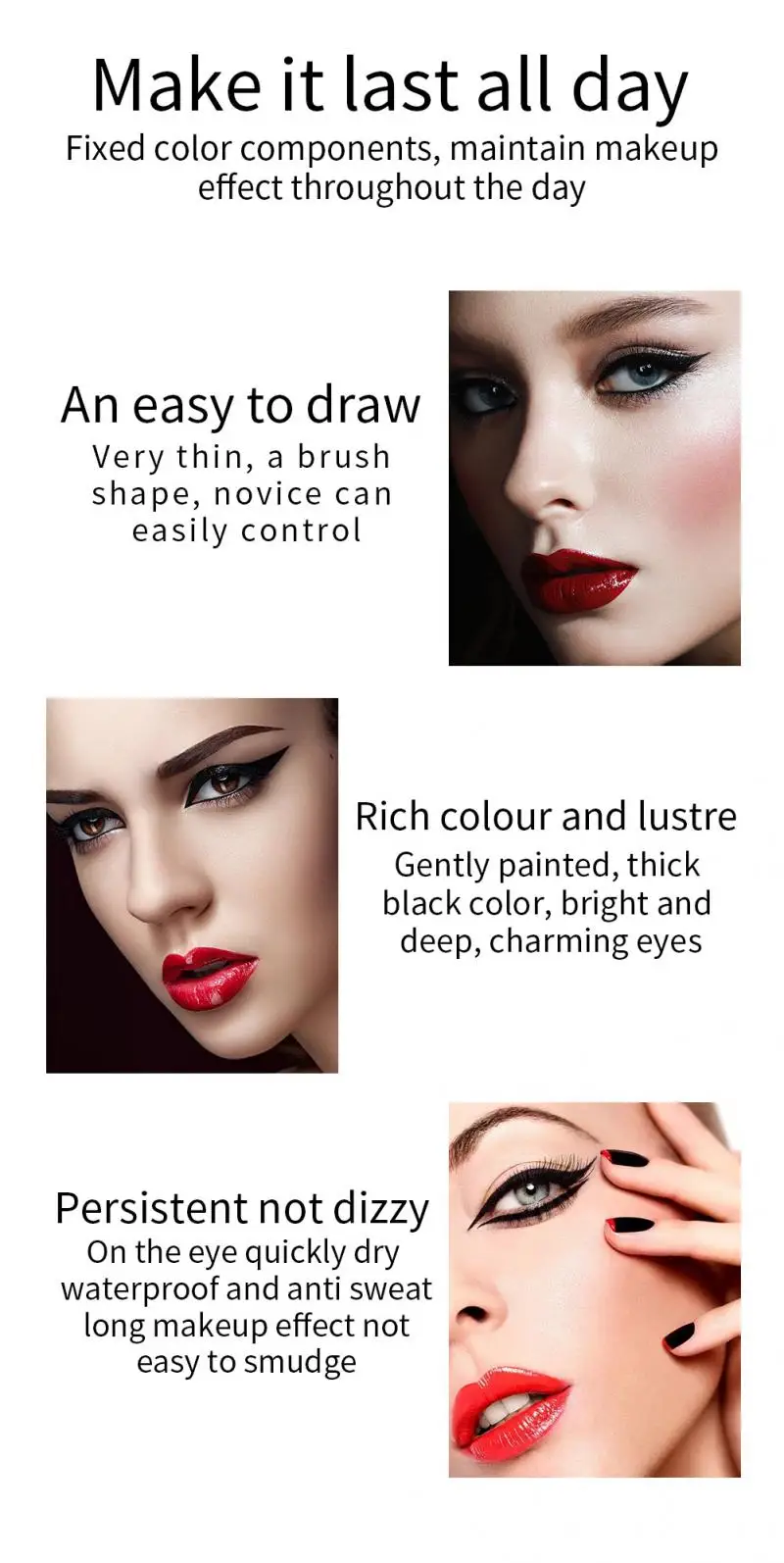 Black Liquid Eye Liner Waterproof Quick-dry Long-lasting Eyeliner Eyes Makeup Easy To Carry Cosmetics Tool TSLM1
Black Liquid Eye Liner Waterproof Quick-dry Long-lasting Eyeliner Eyes Makeup Easy To Carry Cosmetics Tool TSLM1