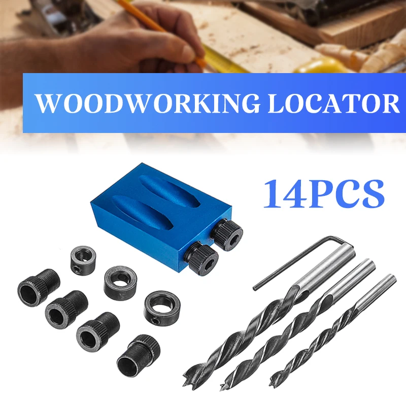 14Pcs/Set Pocket Oblique Hole Jig Kit 6/8/10mm Angle Drill Guide Set Woodworking Angle Drilling Holes Guide Dowel Jig Power Tool
14Pcs/Set Pocket Oblique Hole Jig Kit 6/8/10mm Angle Drill Guide Set Woodworking Angle Drilling Holes Guide Dowel Jig Power Tool