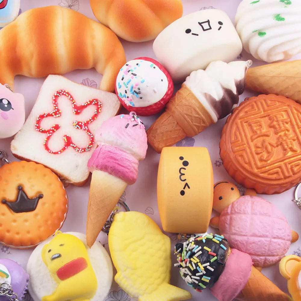 15Pcs Medium Mini Soft Squishy Bread Toys Key Stress Reliever Squeeze Sensory Toy Antistress Decompression Fidget Toys Kids Gift
15Pcs Medium Mini Soft Squishy Bread Toys Key Stress Reliever Squeeze Sensory Toy Antistress Decompression Fidget Toys Kids Gift