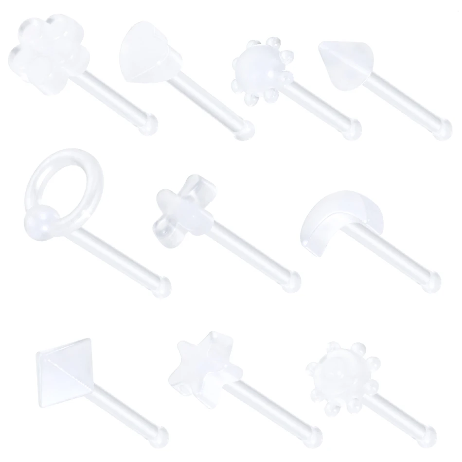 10pcs/lot Acrylic Nose Ring Pack Straight 20G Nose Stud Set Piercing Nostril Earring Lot Piercing Nariz Pin Body Jewelry
10pcs/lot Acrylic Nose Ring Pack Straight 20G Nose Stud Set Piercing Nostril Earring Lot Piercing Nariz Pin Body Jewelry