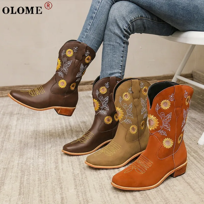 Winter New Women's Sunflower Embroidery Boots Floral Print Boots Retro Style Plus Size 43
Winter New Women's Sunflower Embroidery Boots Floral Print Boots Retro Style Plus Size 43