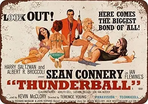 LZNANG Metal tin Sign,1965 James Bond Thunderball Suitable for Kitchens, Bars and Clubs, bathrooms, Retro Living Rooms,
LZNANG Metal tin Sign,1965 James Bond Thunderball Suitable for Kitchens, Bars and Clubs, bathrooms, Retro Living Rooms,