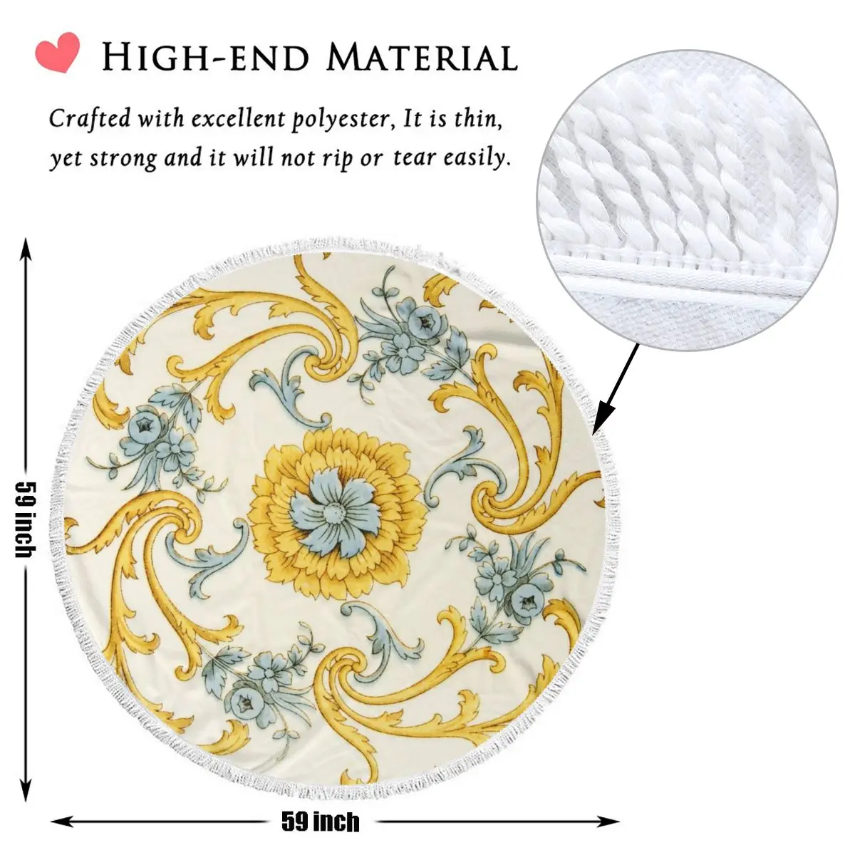 Fashion Home Round Beach Towel Europe and America Gloden Flower Pattern Adult Women Bathroom Bath Towel Custom Dropshipping
Fashion Home Round Beach Towel Europe and America Gloden Flower Pattern Adult Women Bathroom Bath Towel Custom Dropshipping