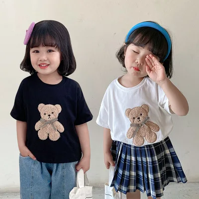 Children's Cartoon T Shirt Baby Bear Embroidered Girl T-shirt Kids O-neck Cotton Children's Loose T-shirt Korean Baby Clothes
Children's Cartoon T Shirt Baby Bear Embroidered Girl T-shirt Kids O-neck Cotton Children's Loose T-shirt Korean Baby Clothes