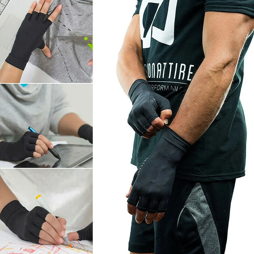 Copper Fiber Compression Gloves Health Care Relieve Pain Semi Finger Glove for Indoor Outdoor SWD889 
Copper Fiber Compression Gloves Health Care Relieve Pain Semi Finger Glove for Indoor Outdoor SWD889