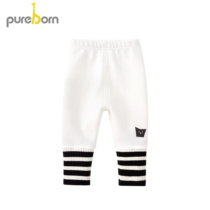 Брюки для девочек Pureborn хлопковые леггинсы в полоску длиной до щиколотки | Мать и