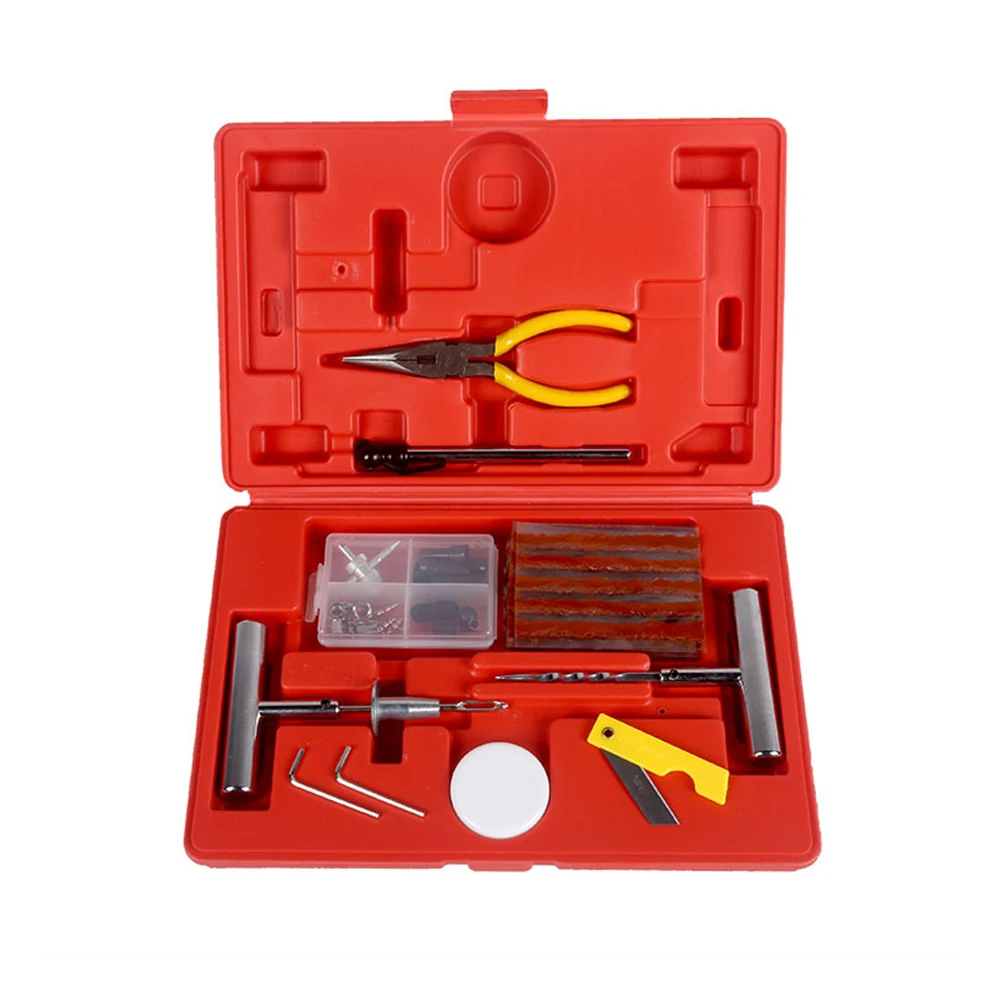 Tire Repair Kit Universal Heavy Duty Tire Plug Kit Flat Tire Repair Kit Puncture Repair Kit 26 pcs/59 pcs Tire Patch Kits
Tire Repair Kit Universal Heavy Duty Tire Plug Kit Flat Tire Repair Kit Puncture Repair Kit 26 pcs/59 pcs Tire Patch Kits