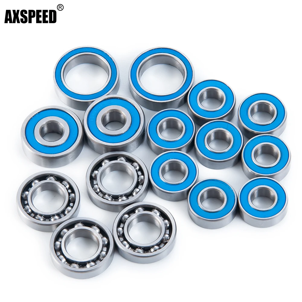 AXSPEED 16Pcs for 1/10 SCX10 II Ar44 Axle Front & Rear Bearing Kit Chrome Steel Rubber Sealed Ball Bearing RC Car Upgrade Parts
AXSPEED 16Pcs for 1/10 SCX10 II Ar44 Axle Front & Rear Bearing Kit Chrome Steel Rubber Sealed Ball Bearing RC Car Upgrade Parts