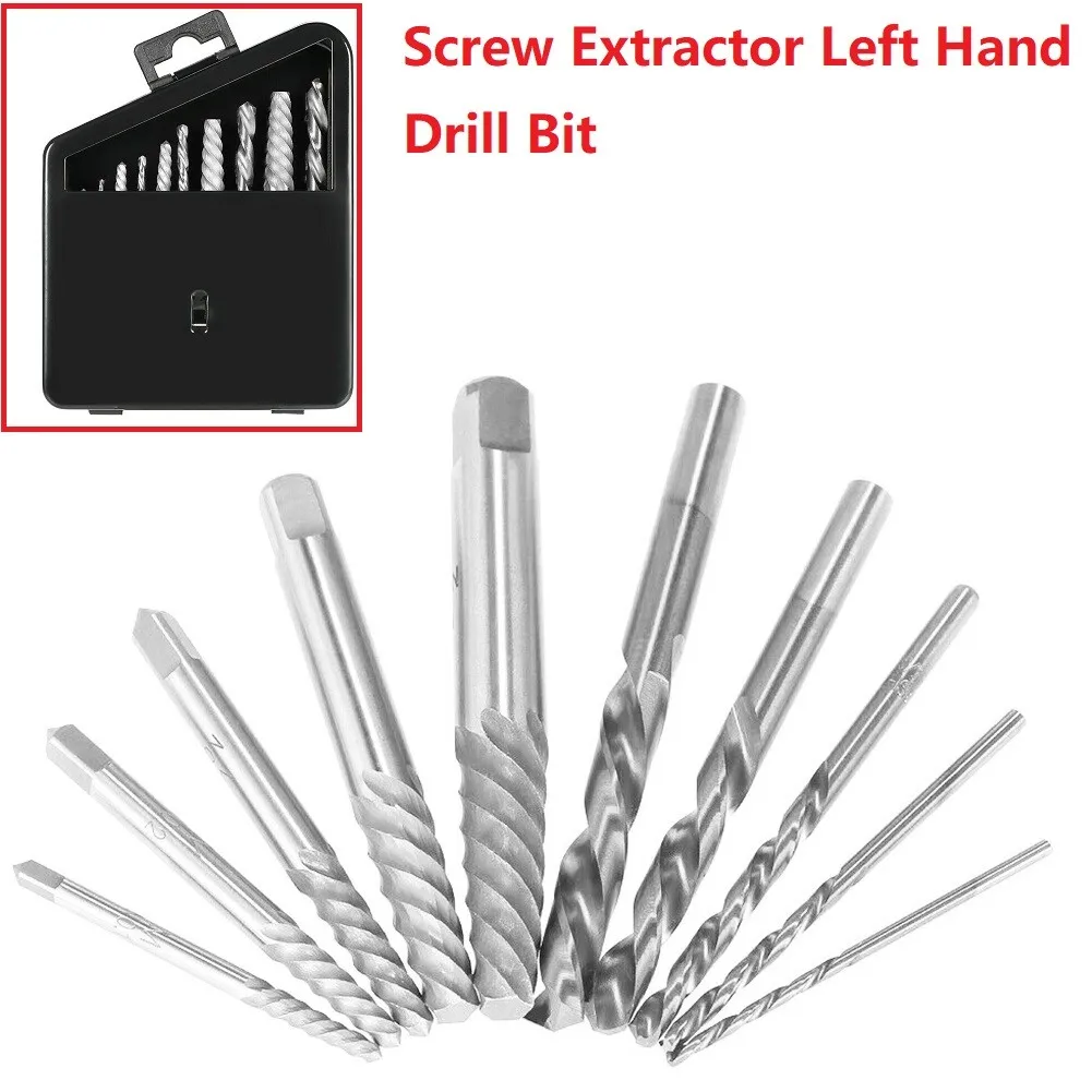 10pcs Screw Extractor Cobalt Left Hand Drill Bit Set Broken Bolt Damaged Set Cobalt Left Hand Drill Bit With Metal Case Tools
10pcs Screw Extractor Cobalt Left Hand Drill Bit Set Broken Bolt Damaged Set Cobalt Left Hand Drill Bit With Metal Case Tools