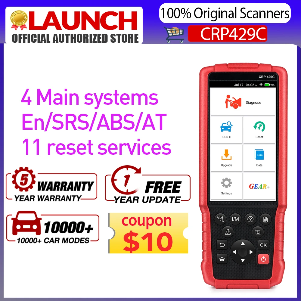 Диагностический инструмент LAUNCH X431, CRP429C, для автомобилей с поддержкой OBD2, двигатель/АБС/Подушка безопасности/AT и 11 функций, считыватель кодо...
Диагностический инструмент LAUNCH X431, CRP429C, для автомобилей с поддержкой OBD2, двигатель/АБС/Подушка безопасности/AT и 11 функций, считыватель кодо...