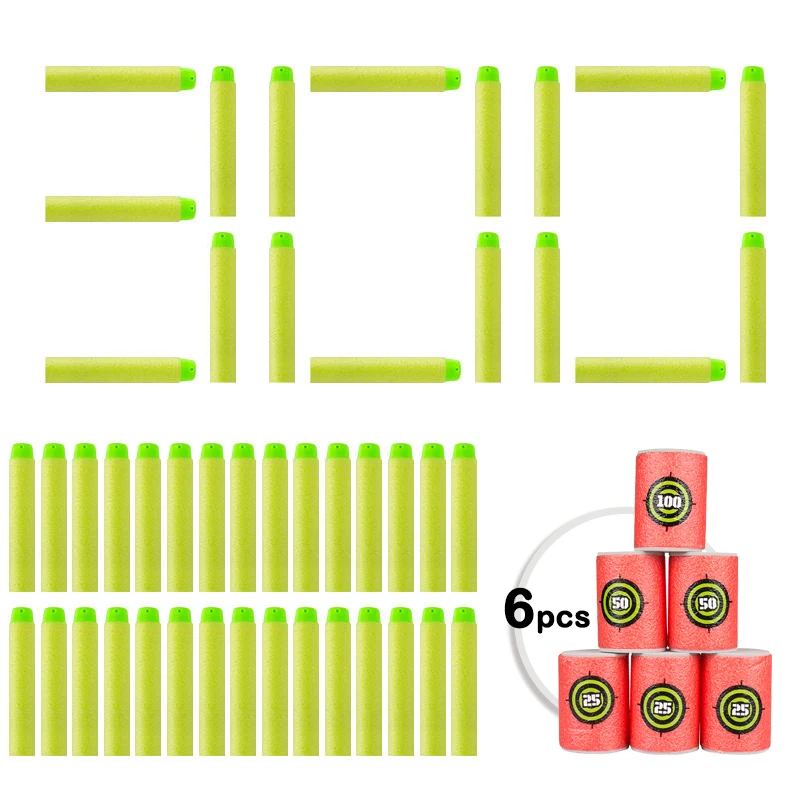 300PCS Foam Bullets For Nerf Elite Series Toy-Gun Refill Darts Blaster for Nerf Accessories with Practice Target Gift for Kids
300PCS Foam Bullets For Nerf Elite Series Toy-Gun Refill Darts Blaster for Nerf Accessories with Practice Target Gift for Kids