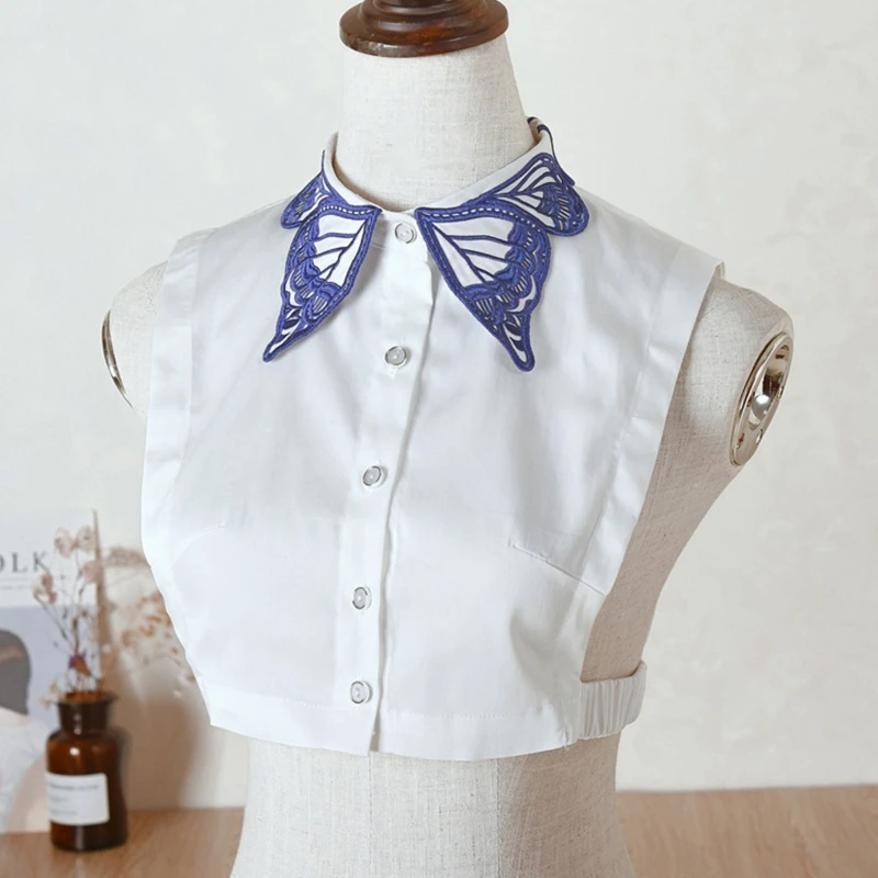 Women Butterfly Embroidery Lapel Fake Collar Button Detachable Half Blouse Tops XX9D
Women Butterfly Embroidery Lapel Fake Collar Button Detachable Half Blouse Tops XX9D