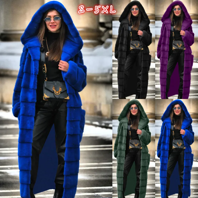 Casual Faux Fur Coat Women Hoodies Furry Thick Warm Long Faux Rabbit Fur Jacket Slim Winter Coat Women casaco feminino 5XL Y832
Casual Faux Fur Coat Women Hoodies Furry Thick Warm Long Faux Rabbit Fur Jacket Slim Winter Coat Women casaco feminino 5XL Y832