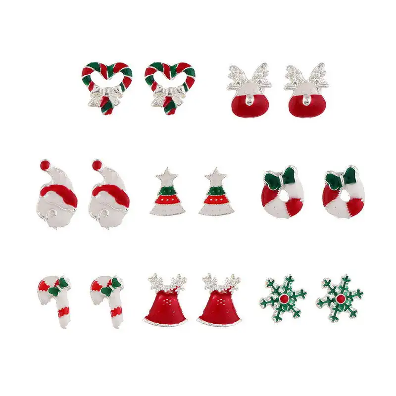 8 pairs ZWPON Red Enamel Christmas Stud Earrings for Women Cute Heart Earrings Christmas Swim Ring Earrings Christmas Glfts
8 pairs ZWPON Red Enamel Christmas Stud Earrings for Women Cute Heart Earrings Christmas Swim Ring Earrings Christmas Glfts