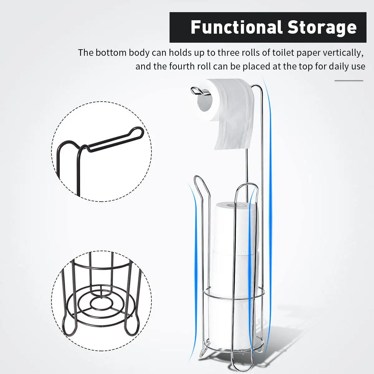 Toilet Paper Holder Stand with Reserve Toilet Paper Storage Toilet Paper Dispenser Free Standing Toilet Paper Holder Bathroom
Toilet Paper Holder Stand with Reserve Toilet Paper Storage Toilet Paper Dispenser Free Standing Toilet Paper Holder Bathroom