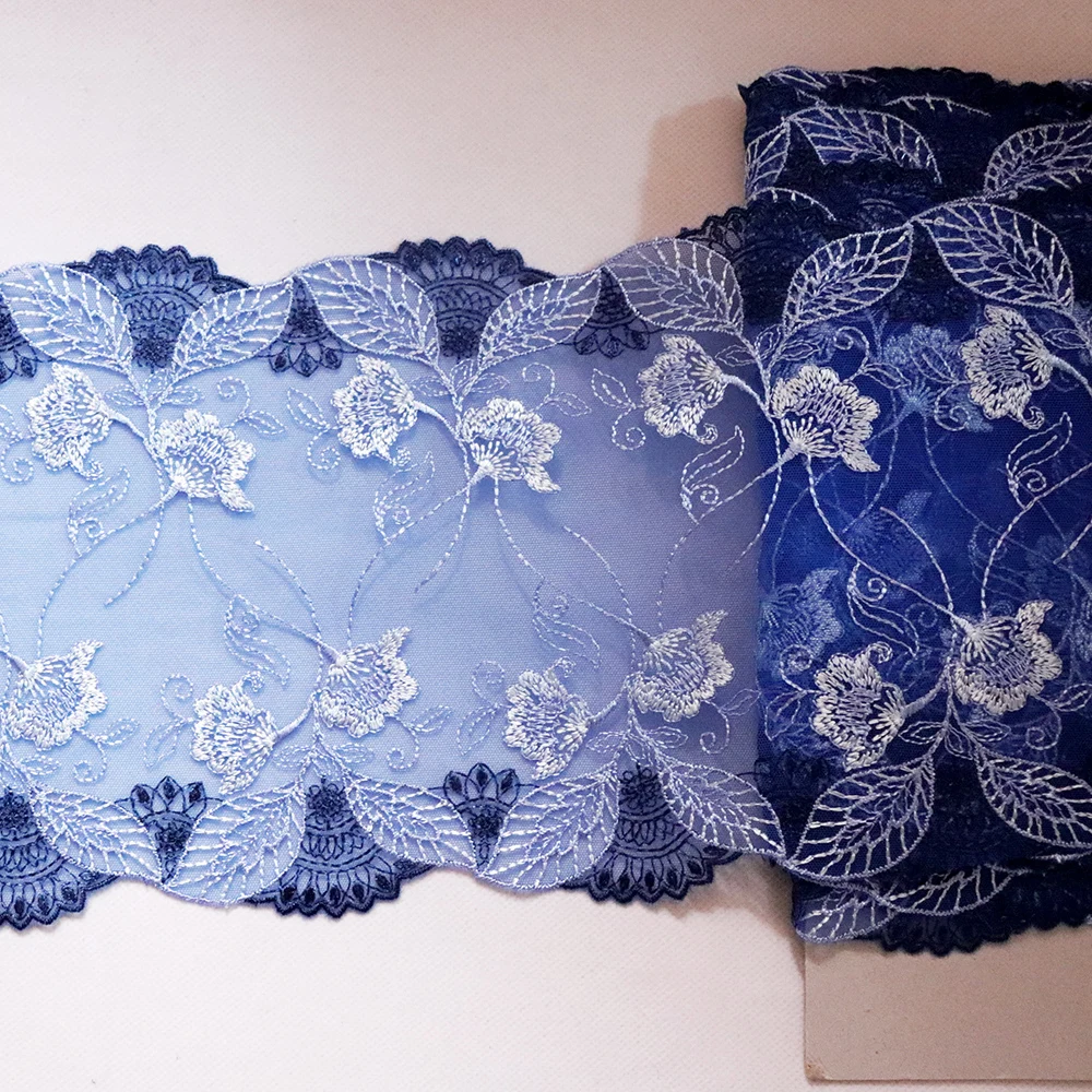 1 Meter 17 CM Wide Handmade White Floral Embroidery Lace Trim Royal Blue Tulle Lingerie Underwear Clothes Handmade Sewing Fabric
1 Meter 17 CM Wide Handmade White Floral Embroidery Lace Trim Royal Blue Tulle Lingerie Underwear Clothes Handmade Sewing Fabric