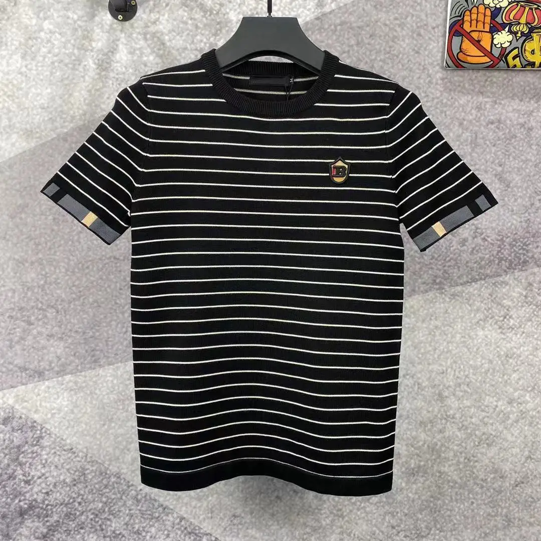 Men's striped slim Korean Short Sleeve Sweater letter embroidery contrast knitted shirt half sleeve sweater half sleeve
Men's striped slim Korean Short Sleeve Sweater letter embroidery contrast knitted shirt half sleeve sweater half sleeve