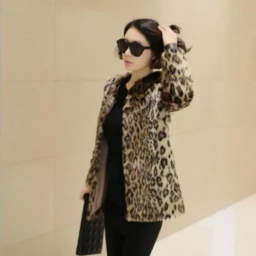 Женское пальто из искусственного меха Clobee зима 2022 женское пикантное леопардовое