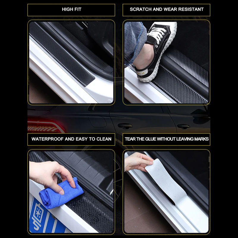 4 шт. для Renualt Clio 2 3 5 1998 1999 2000 - 2019 2020 2021 Накладка на порог автомобиля наклейка из