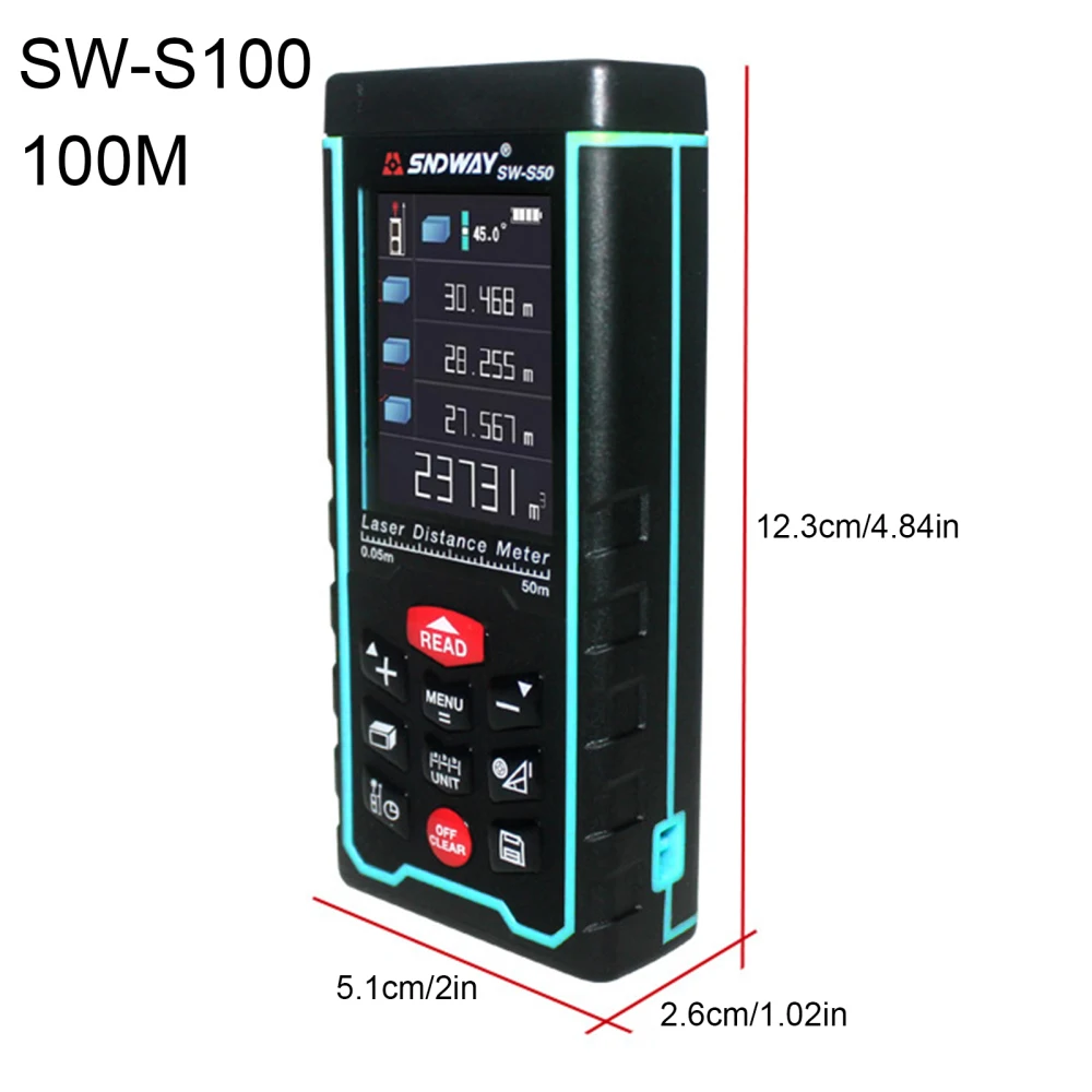 Laser Distance Meter Rangefinder Laser Tape Range Finder Build Measure Device Ruler Test Tool
Laser Distance Meter Rangefinder Laser Tape Range Finder Build Measure Device Ruler Test Tool
