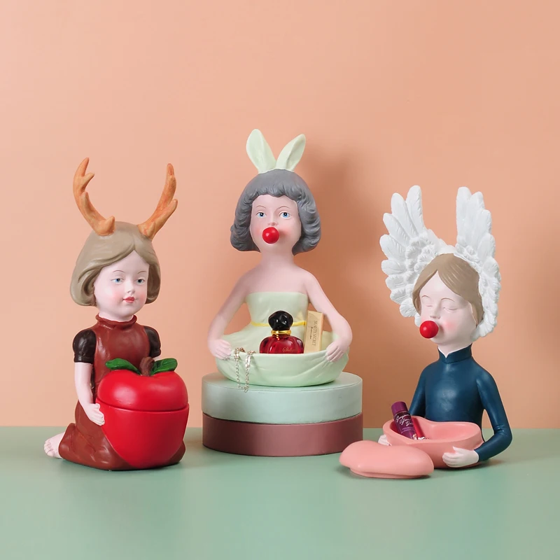 Nordic cute resin girl statuette home decoration children's room girl room desktop jewelry storage box decoration birthday gift
Nordic cute resin girl statuette home decoration children's room girl room desktop jewelry storage box decoration birthday gift