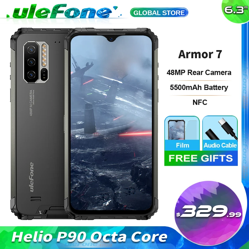 Смартфон Ulefone Armor 7 8 + Глобальная версия ГБ экран 128 " процессор Helio P90 камера 48 МП