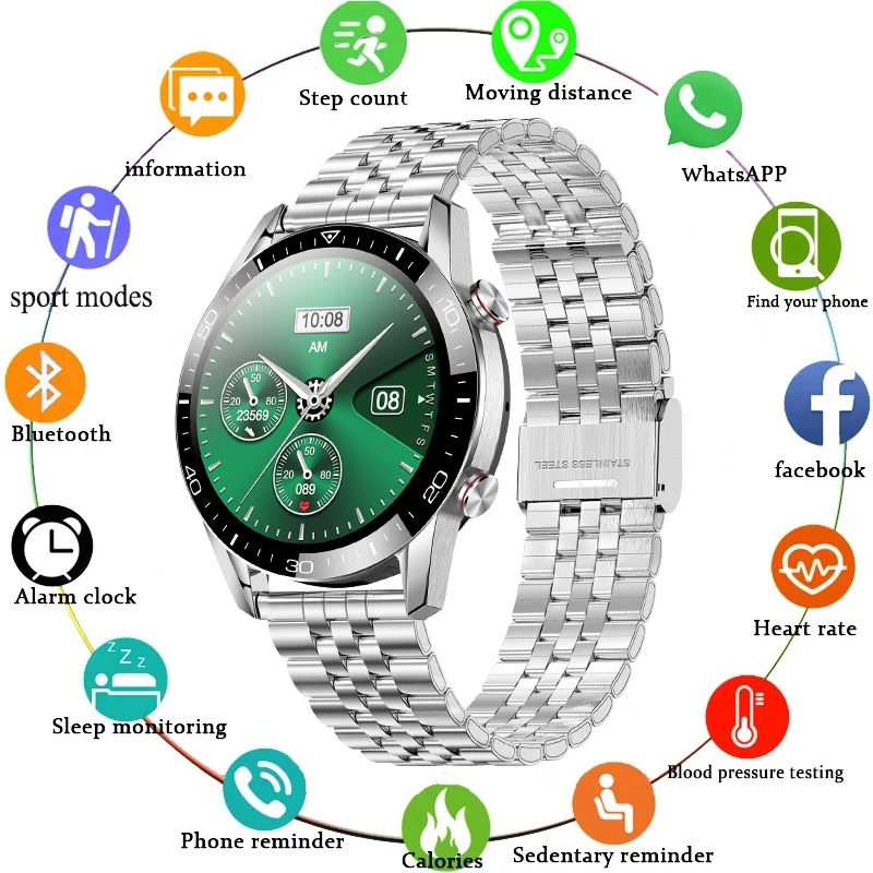 Новинка 2021 Модные Смарт-часы с Bluetooth мужские спортивные часы функцией вызова