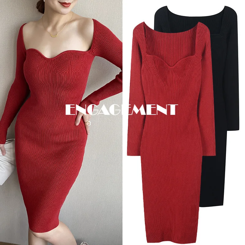 ENGAGEMENT Autumn Majeth 2021 Retro Petal Collar with Thin and High Sexy Wine Red Knitted Skirt
ENGAGEMENT Autumn Majeth 2021 Retro Petal Collar with Thin and High Sexy Wine Red Knitted Skirt