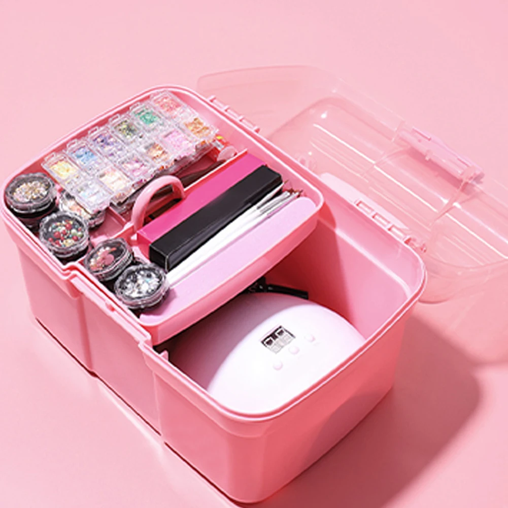 Plastic Nail Tool Case Large Capacity Manicure Tool 2 Layer Hand Hold Desktop Multi Functional Plastic Storage Box Nail Tool Art
Plastic Nail Tool Case Large Capacity Manicure Tool 2 Layer Hand Hold Desktop Multi Functional Plastic Storage Box Nail Tool Art