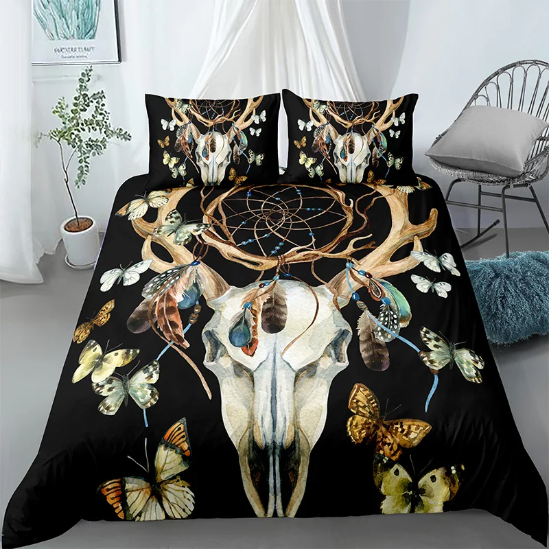 Bull skull Dreamcatcher Bedding Set Animal Comforter 3D Print Luxury Duvet Cover Set Home Textile Queen King Single Size Modern
Bull skull Dreamcatcher Bedding Set Animal Comforter 3D Print Luxury Duvet Cover Set Home Textile Queen King Single Size Modern