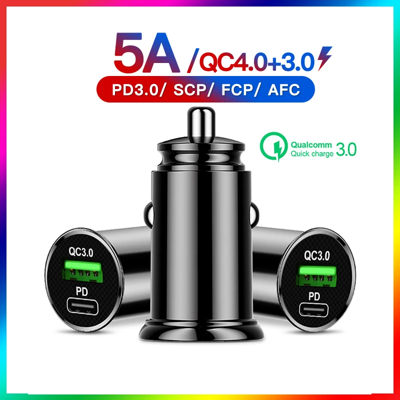 USB Car Charger Quick Charge 4.0 3.0 FCP SCP AFC USB PD Fast Charging 18W Car Phone Charger Type C For Huawei Xiaomi iPhone 12
USB Car Charger Quick Charge 4.0 3.0 FCP SCP AFC USB PD Fast Charging 18W Car Phone Charger Type C For Huawei Xiaomi iPhone 12
