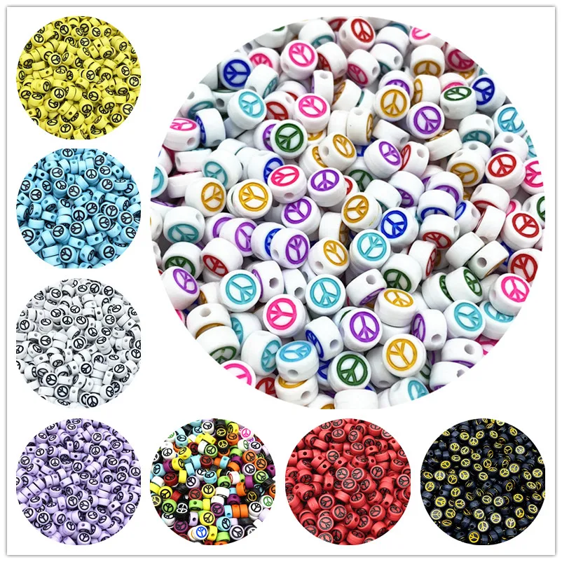 Wholesale 4x7 Mm Oval Shape Peace Sign Acrylic Beads Spaced Beads for Charms Bracelet Necklace Jewelry Making DIY #ZZ04
Wholesale 4x7 Mm Oval Shape Peace Sign Acrylic Beads Spaced Beads for Charms Bracelet Necklace Jewelry Making DIY #ZZ04