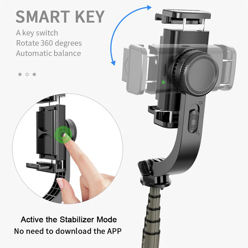 

Стабилизатор для камеры телефона UPMOSTEK, ручной шарнирный стабилизатор для смартфона, запись видео, Bluetooth, селфи-палка, Трипод, видеорегистрат...