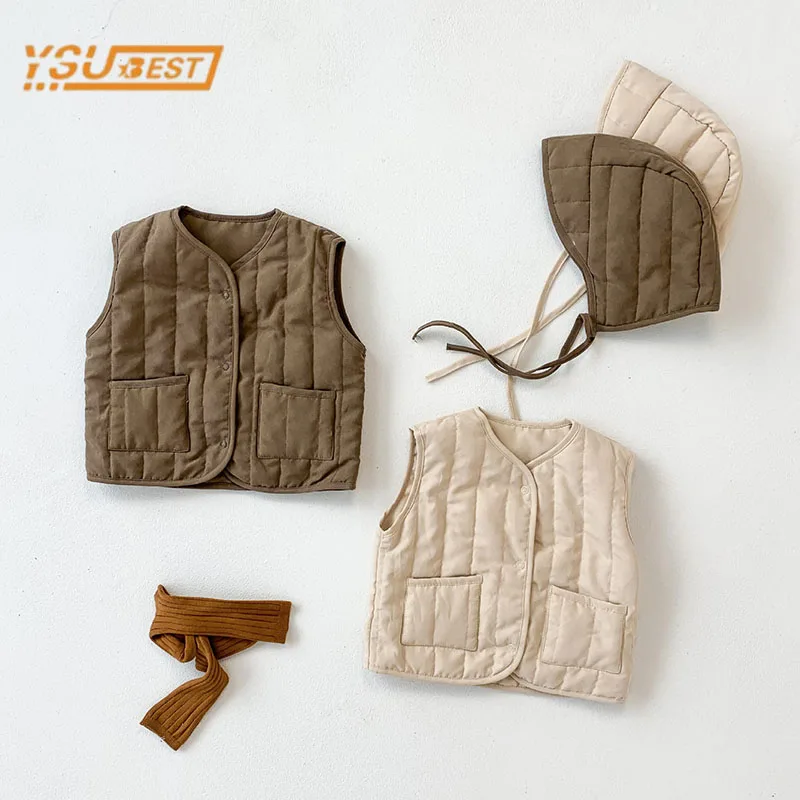 Winter Baby Boys Girls Sleeveless Pure Color Thicken Cardigan Coat Baby Kids Boys Girls Vest Cardigan Coat Children's Clothes
Winter Baby Boys Girls Sleeveless Pure Color Thicken Cardigan Coat Baby Kids Boys Girls Vest Cardigan Coat Children's Clothes