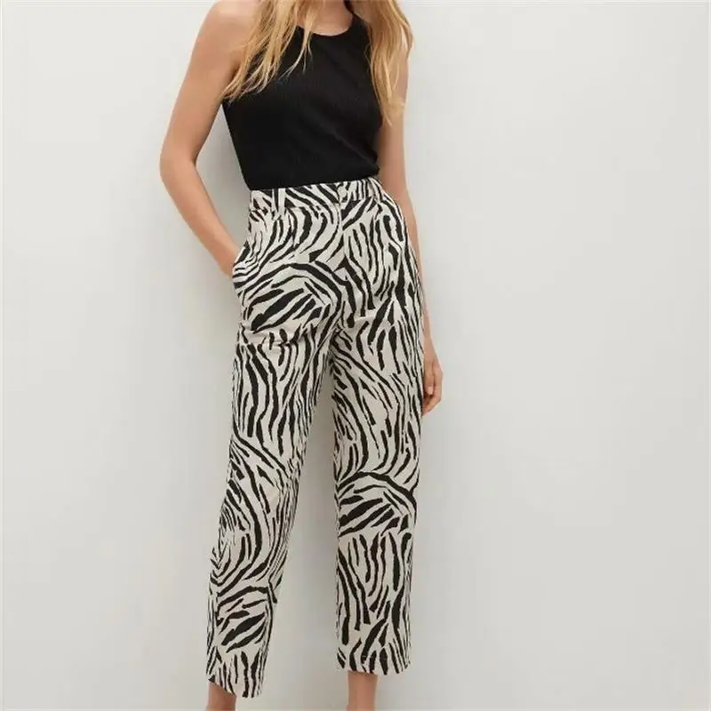 Женские Плиссированные прямые брюки ZXQJ с принтом зебры, винтажные женские брюки до щиколотки на молнии с высокой талией, 2021
Женские Плиссированные прямые брюки ZXQJ с принтом зебры, винтажные женские брюки до щиколотки на молнии с высокой талией, 2021