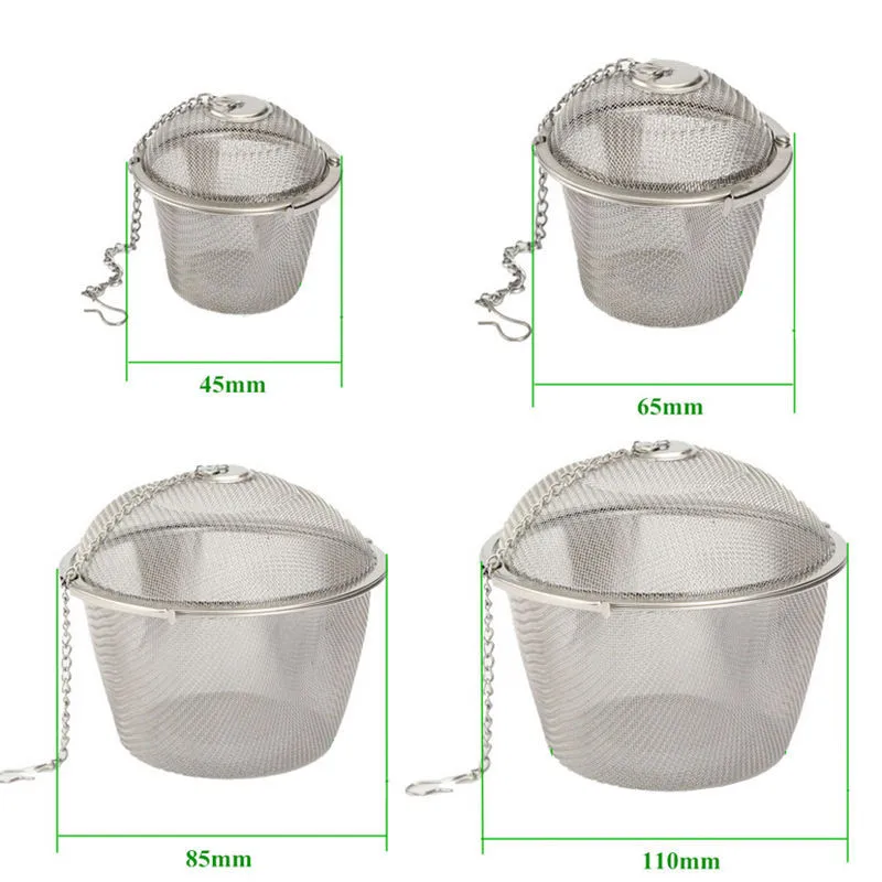 4 Sizes Durable Silver Reusable Stainless Mesh Herbal Ball Tea Spice Strainer Teakettle Locking Tea Filter Infuser Spice Tool
4 Sizes Durable Silver Reusable Stainless Mesh Herbal Ball Tea Spice Strainer Teakettle Locking Tea Filter Infuser Spice Tool