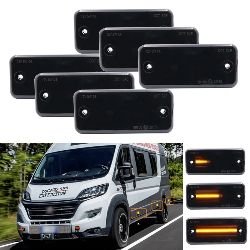6X желтая динамическая движущаяся модель для Iveco Fiat Ducato Citroen Relay Peugeot Boxer Renault VOLVO