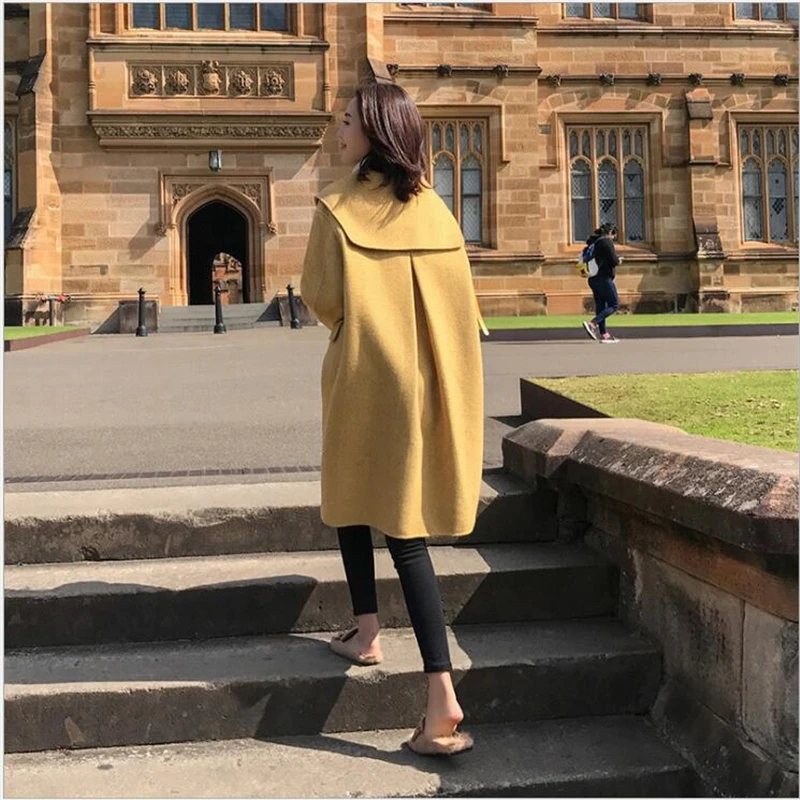 Ladies Woolen Coat Winter Warm Plus Size Solid Color Overcoat loose shaped Long Sleeve autumn Coat Women Outwear Z303
Ladies Woolen Coat Winter Warm Plus Size Solid Color Overcoat loose shaped Long Sleeve autumn Coat Women Outwear Z303