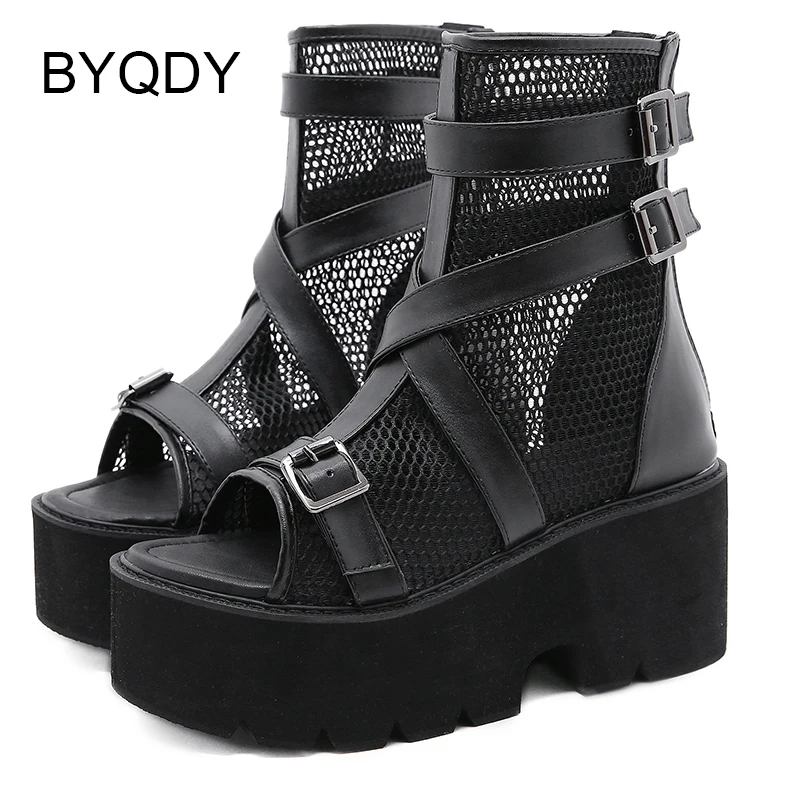 BYQDY 2021 Spring Summer Air Mesh Women Ankle Boots Open Toe Hollow Outs Female Short Boots Thick High Heel Platform Lady Shoes
BYQDY 2021 Spring Summer Air Mesh Women Ankle Boots Open Toe Hollow Outs Female Short Boots Thick High Heel Platform Lady Shoes