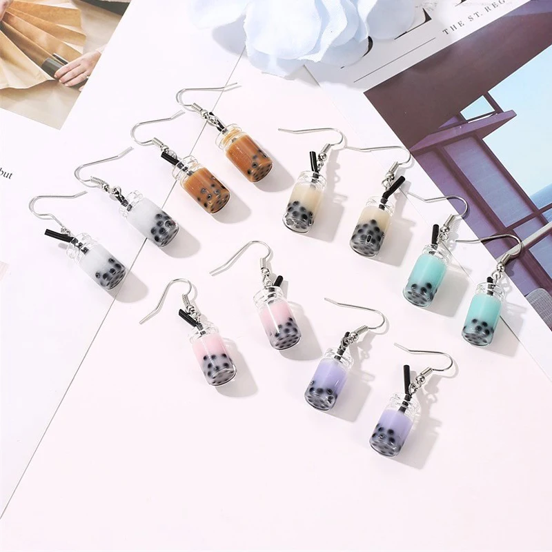 Cute Pearl Milk Tea Drop Earrings for Women Simple Multicolor Drink Bottle Resin Earrings Korean Trend Jewelry Fun Girl Gift
Cute Pearl Milk Tea Drop Earrings for Women Simple Multicolor Drink Bottle Resin Earrings Korean Trend Jewelry Fun Girl Gift