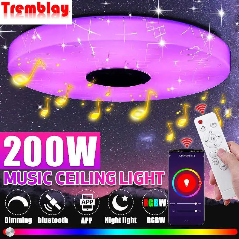 200 Вт современный RGB светодиодный потолочный светильник, домашнее освещение, приложение ing, Wi-Fi, bluetooth, музыкальный светильник, лампа для спальни, умный потолочный светильник с дистанционным управлением
200 Вт современный RGB светодиодный потолочный светильник, домашнее освещение, приложение ing, Wi-Fi, bluetooth, музыкальный светильник, лампа для спальни, умный потолочный светильник с дистанционным управлением