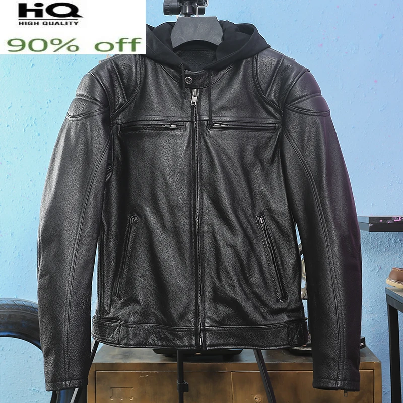 Genuine Leather Jacket Men 100% Cow Coat Hooded Motorcycle Mens Jackets Plus Size 5xl Spring Autumn 2022 Hommes Veste Pph3011
Genuine Leather Jacket Men 100% Cow Coat Hooded Motorcycle Mens Jackets Plus Size 5xl Spring Autumn 2022 Hommes Veste Pph3011