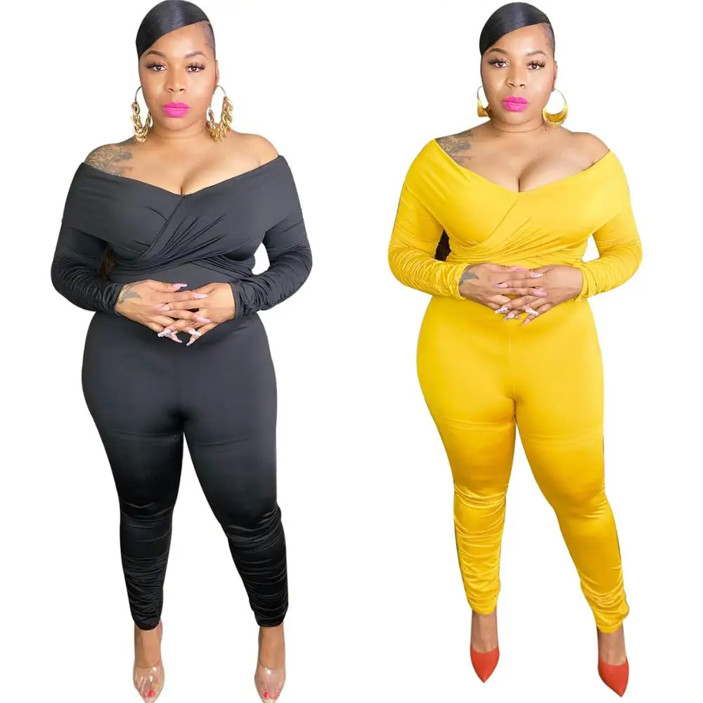 2021 Hot Selling Women Jumpsuits V-neck Slash Shoulder Pleated Long Sleeve Skinny Draped Pencil Pants Rompers Nightclub
2021 Hot Selling Women Jumpsuits V-neck Slash Shoulder Pleated Long Sleeve Skinny Draped Pencil Pants Rompers Nightclub