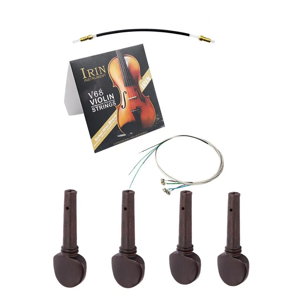 

3pcs Violin Kit Fiddle Set V68 String+Ebony Tuning Pegs+Tail Rope Musical Instrument Replacement Spare Parts