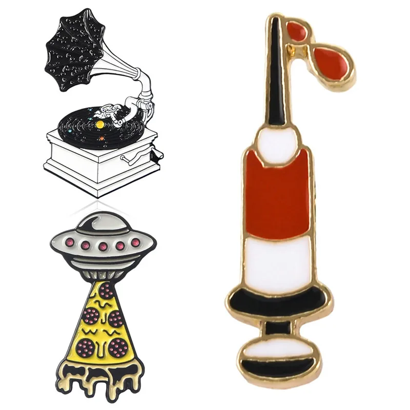Pinksee Novelty Originality Black Phonograph Cartoon Galaxy Universe Lapel Pins Fashion Enamel Syringe Badge Kids Gift
Pinksee Novelty Originality Black Phonograph Cartoon Galaxy Universe Lapel Pins Fashion Enamel Syringe Badge Kids Gift