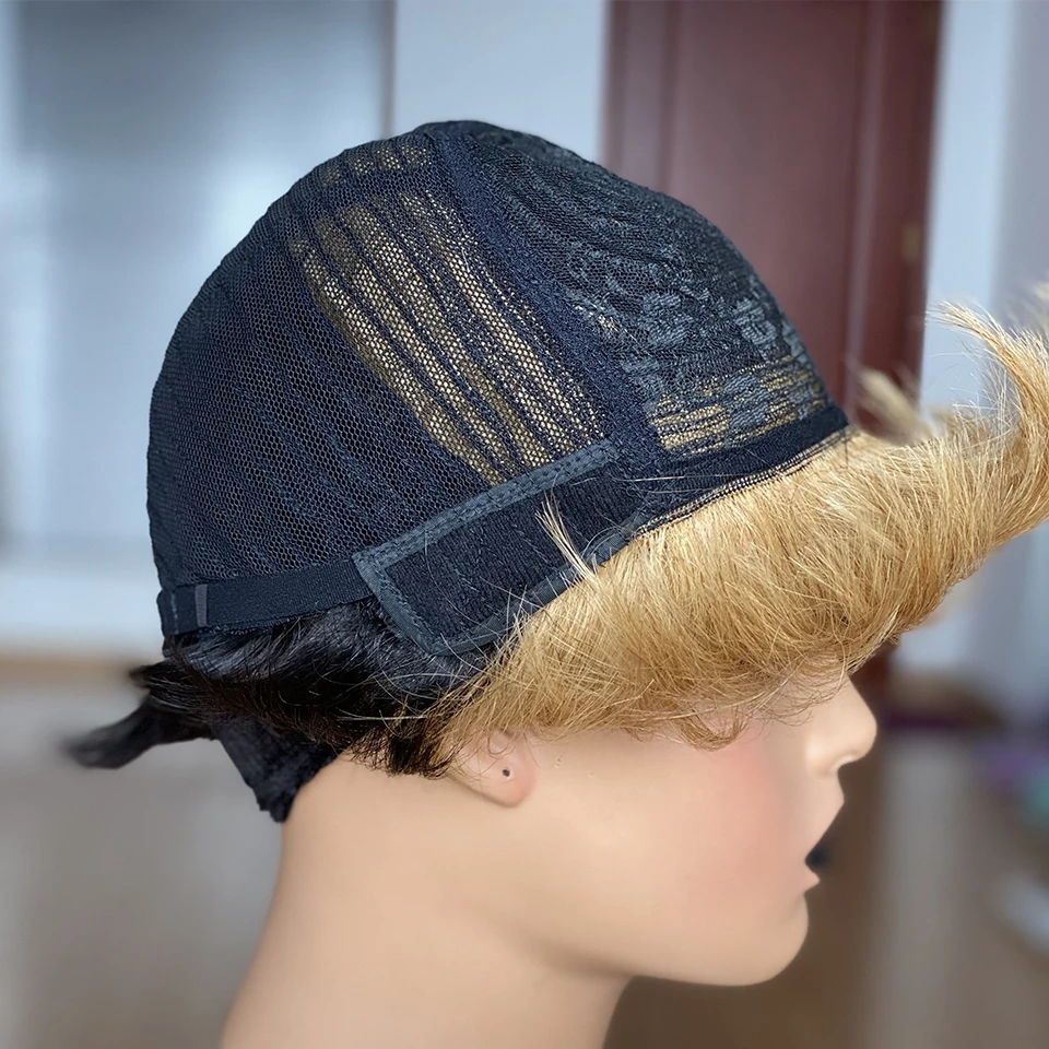 Ombre Blonde Short Pixie Cut Human Hair Wigs With Bangs Layered Brazilian Remy Wig for Black Women
Ombre Blonde Short Pixie Cut Human Hair Wigs With Bangs Layered Brazilian Remy Wig for Black Women